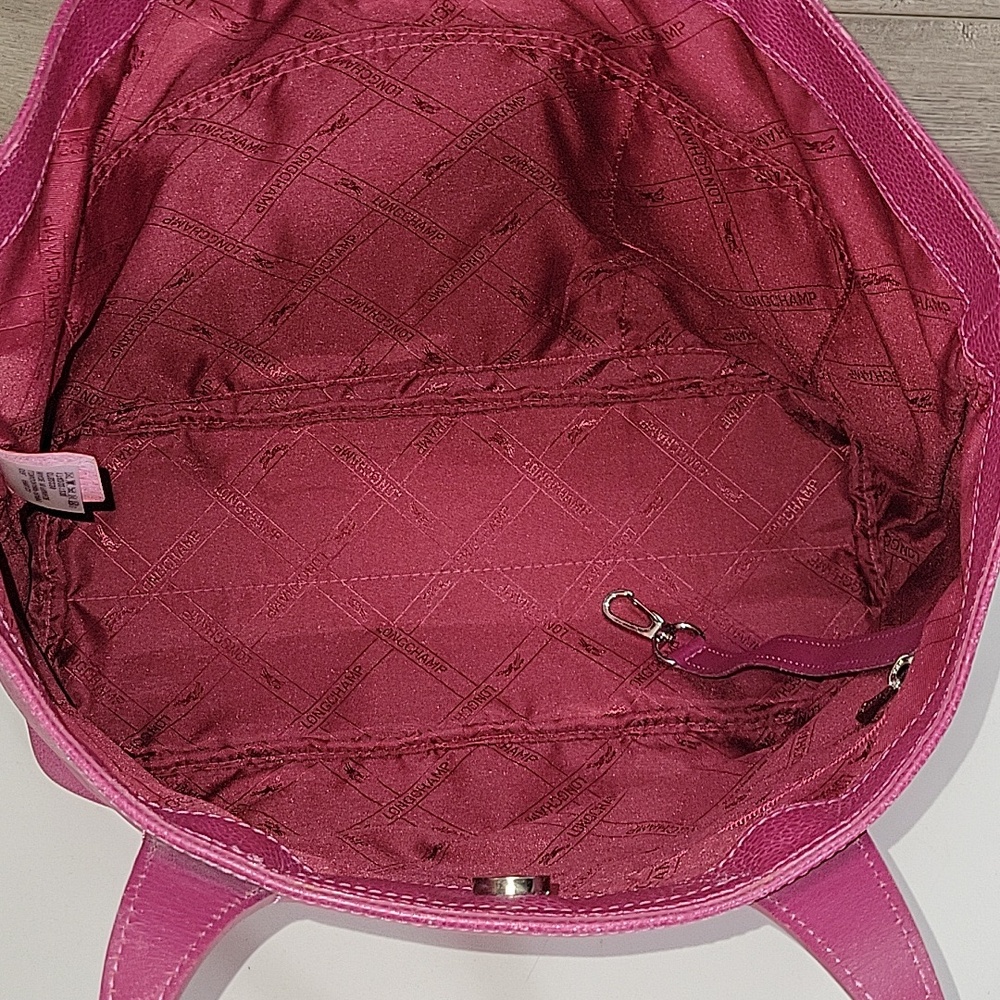 Longchamp Pink Pebbled Leather Tote - Picture 10 of 16